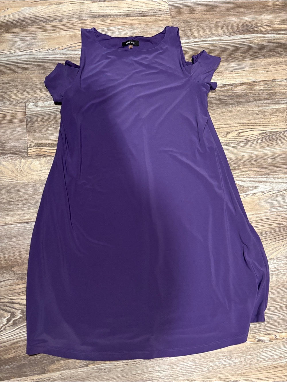 Nine West Purple Cold-Shoulder Midi Dress